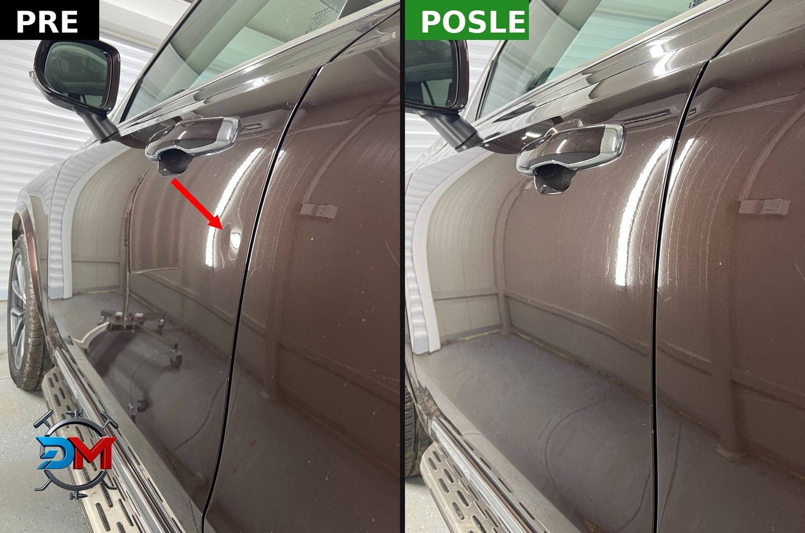 PDR izvlačenje limarije vakumom - pre i posle - Dent Matrix Novi Sad